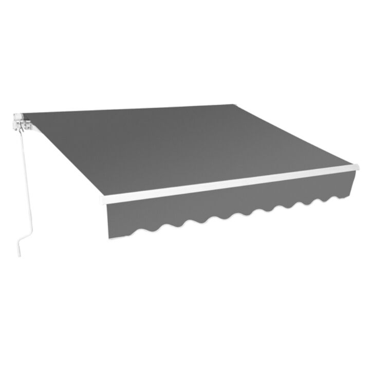 Retractable Awning with Aluminum Alloy Frame, Polyester Cloth for Outdoor Patio Protection