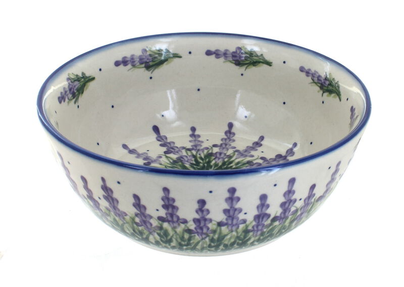 Blue Rose Polish Pottery Large Bowl