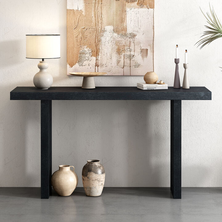 Merax Oak Veneer Rectangular Console Table