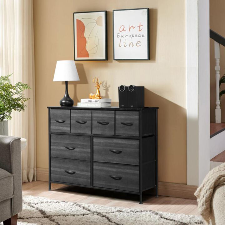 8-Drawer Storage Cabinet 4 Large & 4 Small Drawers for Organized Bedroom or Office Storage