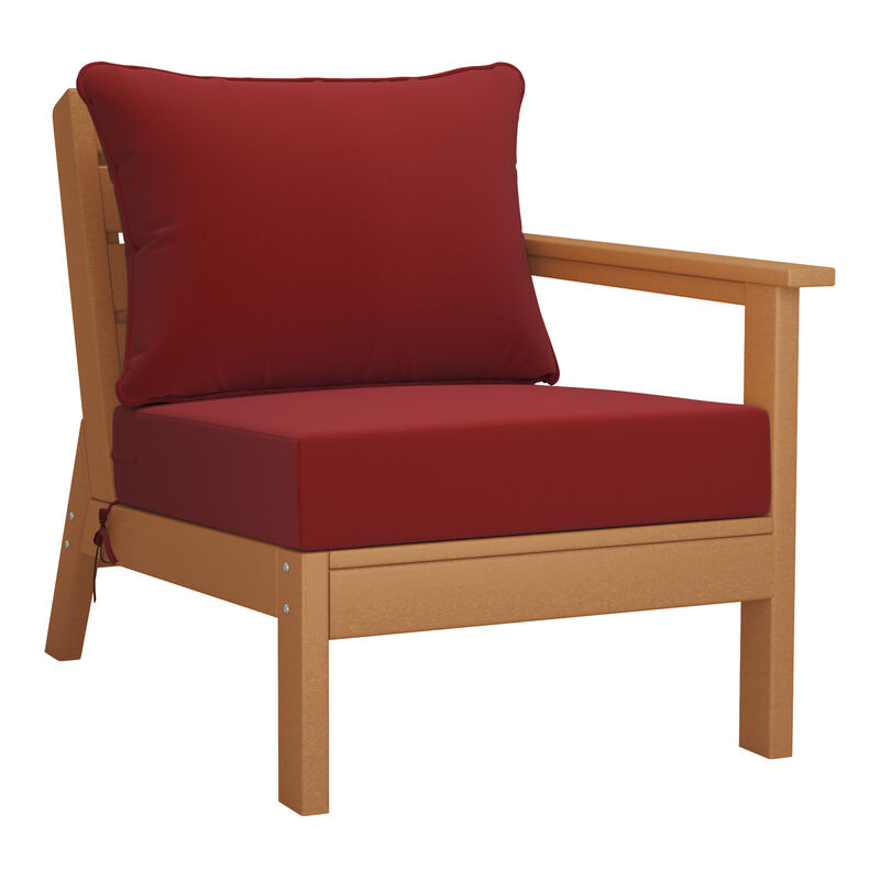 WestinTrends Outdoor Patio HDPE Loveseat Sofa with Patio Cushions