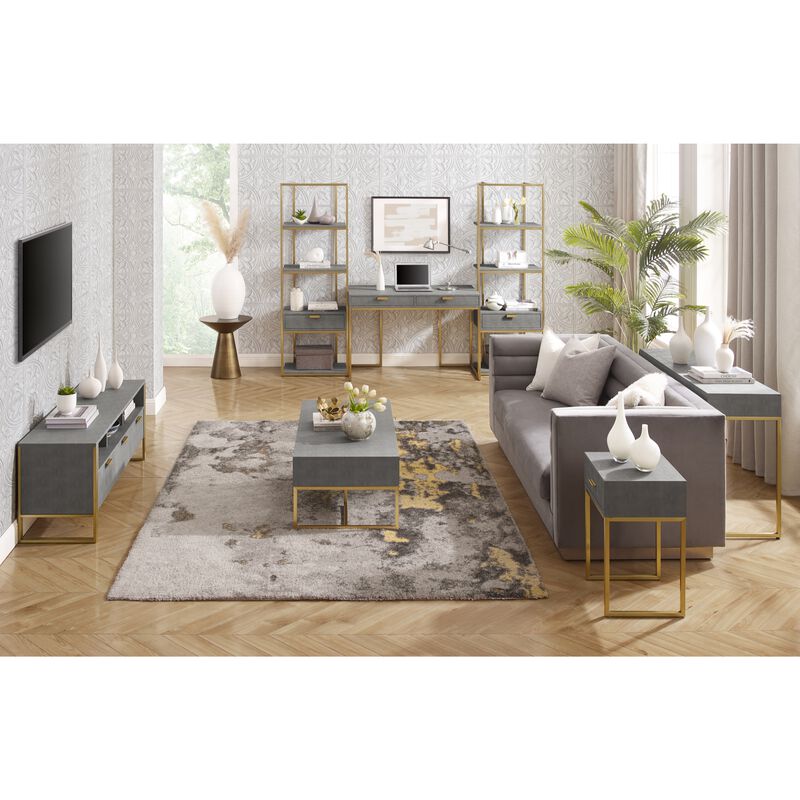 Nicole Miller Taha Faux Shagreen End Table