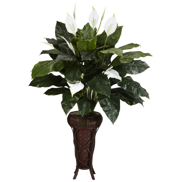 Hivvago Spathyfillium w/Stand Silk Plant