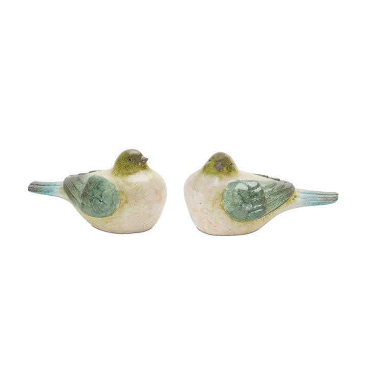 Set of 2 Resin Birds for Seasonal and Garden Decoration
