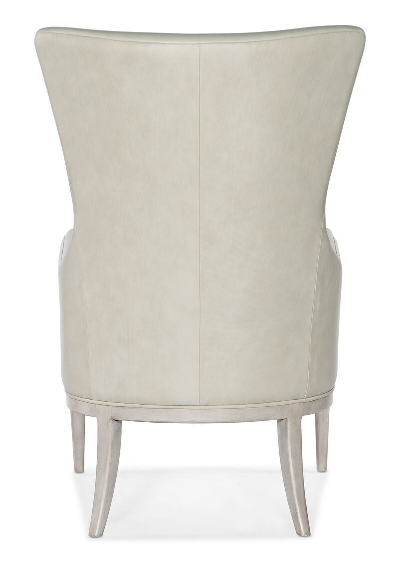 Kyndall Club Chair in White with Accent Pillow