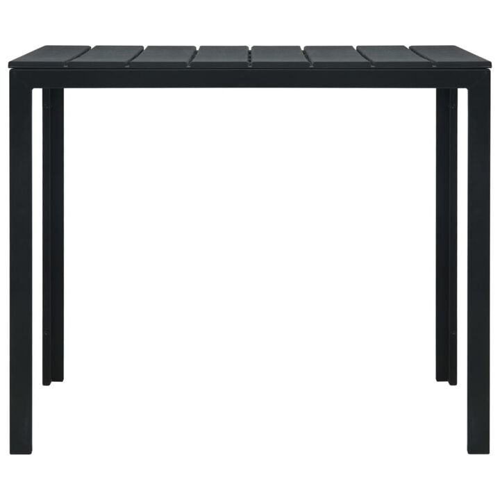 vidaXL Coffee Table Black 30.7"x30.7"x29.1" HDPE Wood Look