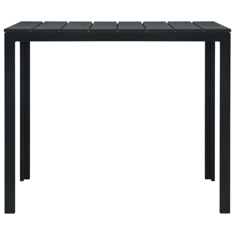 vidaXL Coffee Table Black 30.7"x30.7"x29.1" HDPE Wood Look