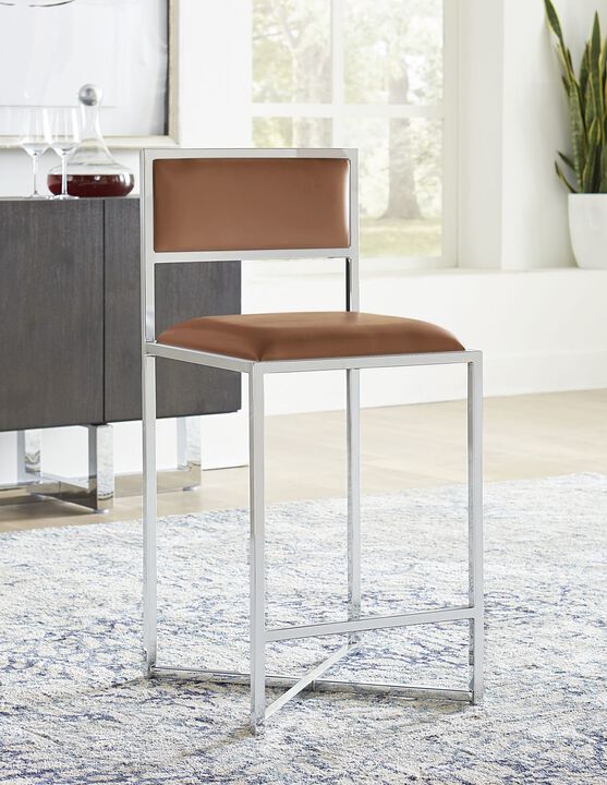 Modus Furniture International|Modus Direct Ship|Amalfi X Bse Ct Stl - Cgn/chrm|Dining Leather Cs