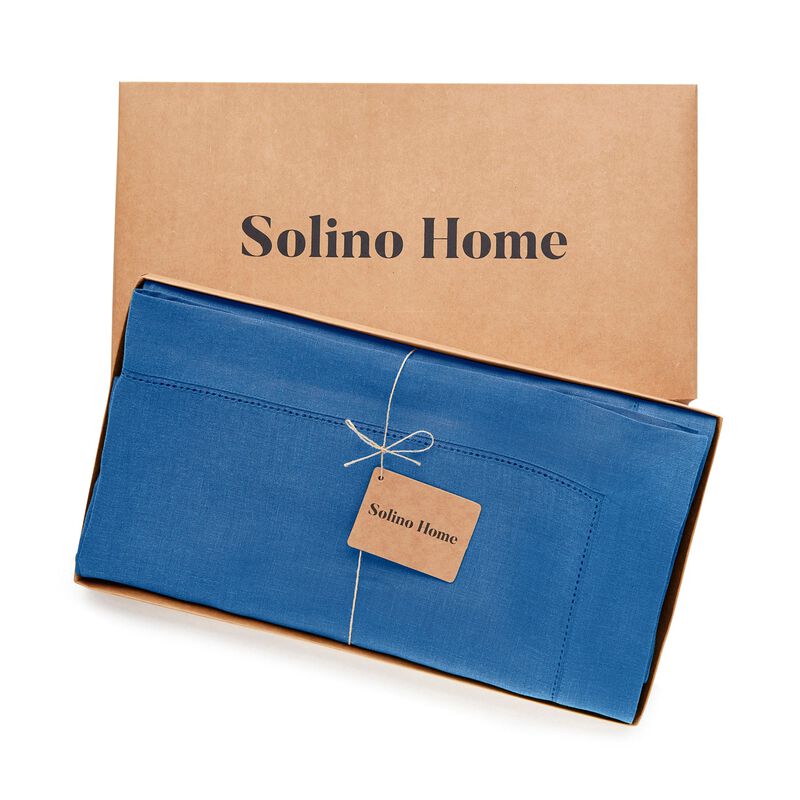 Solino Home 100% Pure Linen Tablecloth | Classic Hemstitch