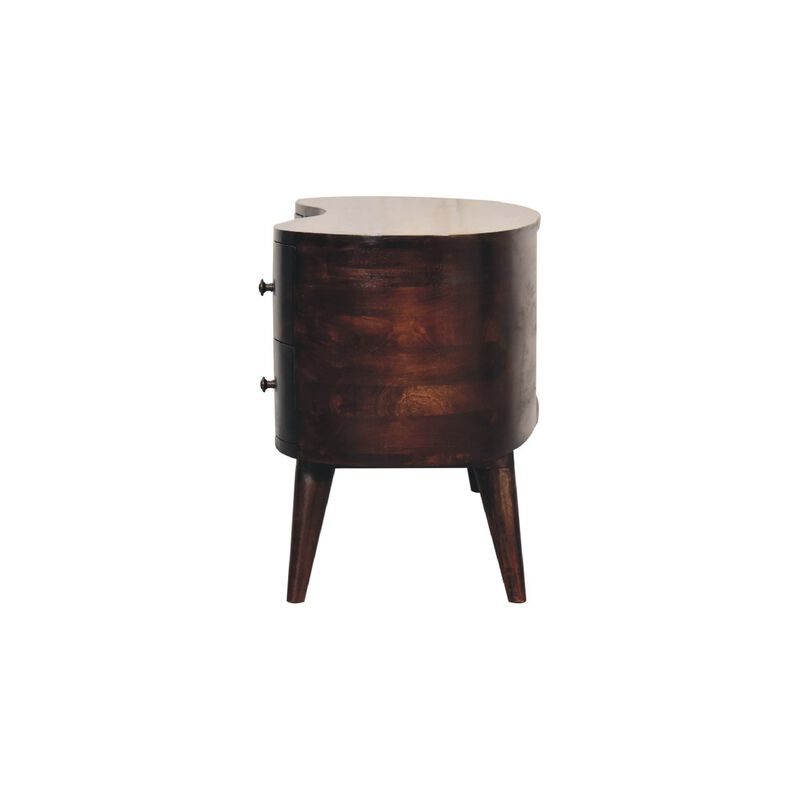 Light Walnut Wave  Solid Wood 4 Drawers Entertainment Unit