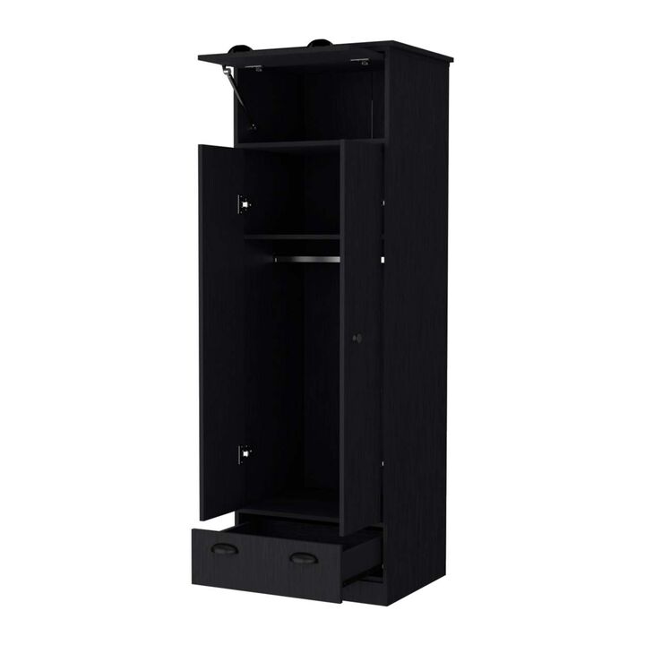 Lakewood Double Door And 1-Drawer Armoire Black