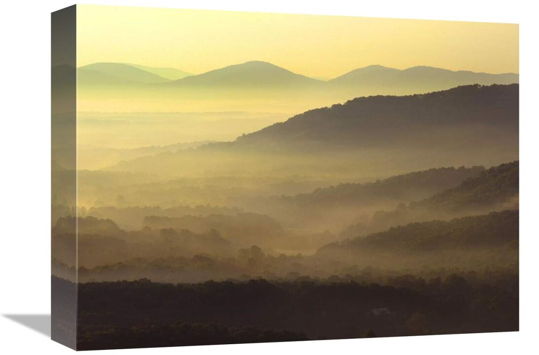 Appalachian Mountains from Doughton Park, Blue Ridge Parkway, North Carolina-Canvas Art-16x12