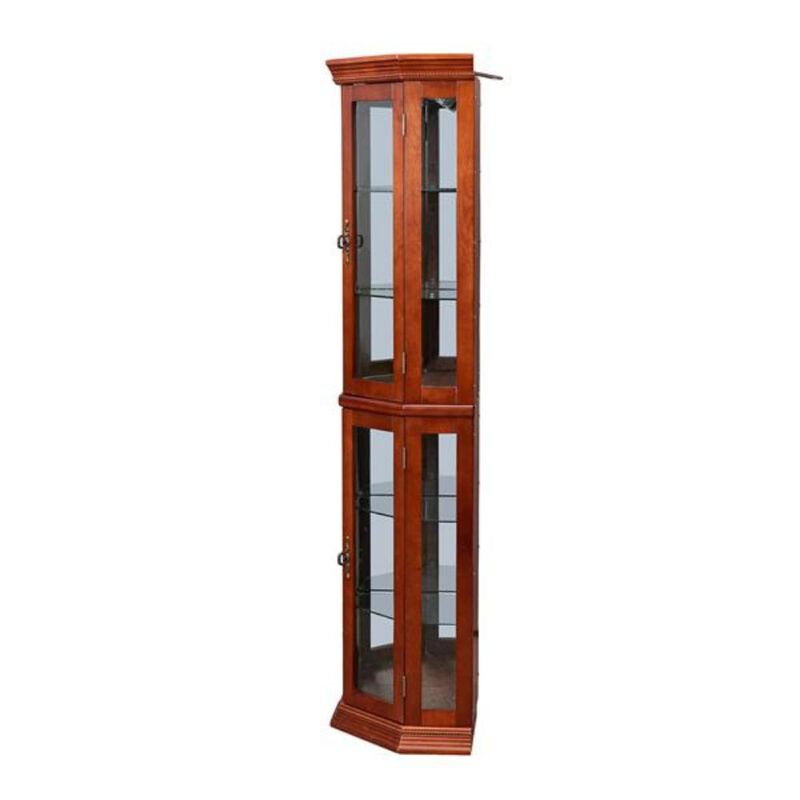 Corner Curio Cabinet with Lights Elegant Display Cabinet for Living Room & Home Decor