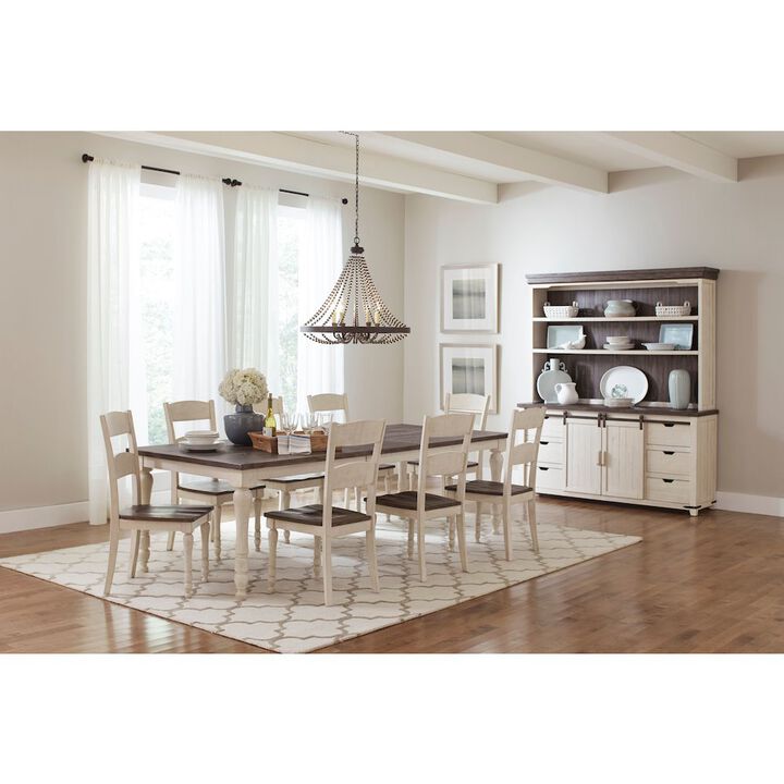 Jofran Madison County Reclaimed Pine 106 Farmhouse Nine-Piece Dining Set