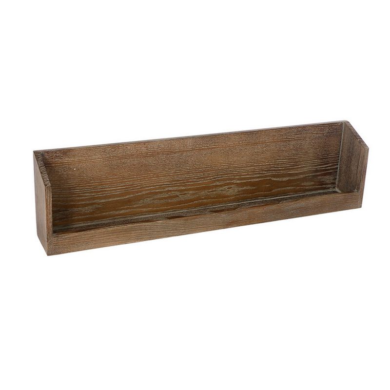 36 Inch Wine Rack Display Shelf Set of 2, Rectangular, Brown Wood, Black - Benzara