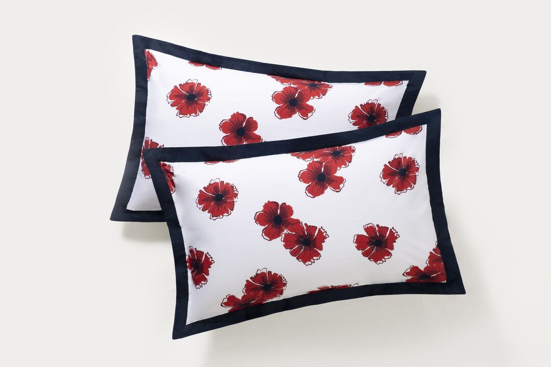 Brooks Brothers Poppy Hawaiian Cotton Percale Sham Case Pair