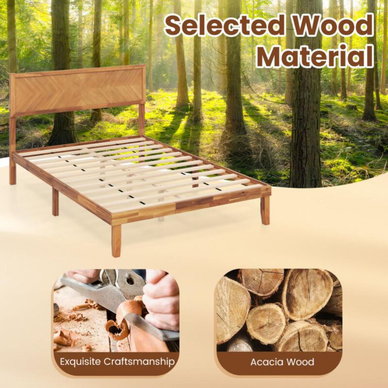 Bed Frame with Headboard and Storage Space for Practical and Stylish Bedroom Organization