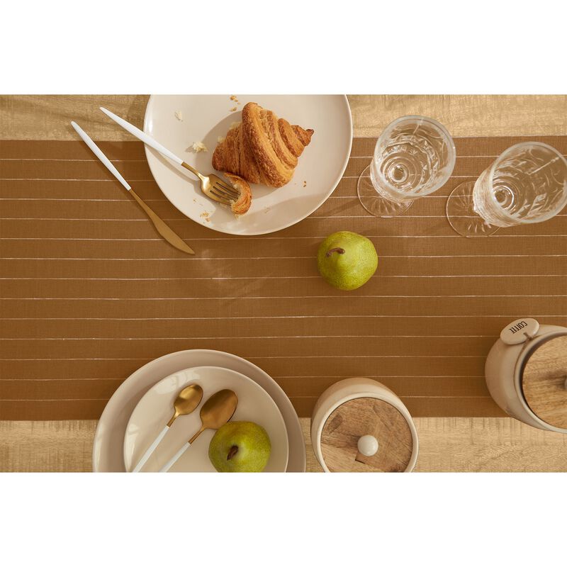 Solino Home 100% Pure Linen Table Runner | Pinstripe