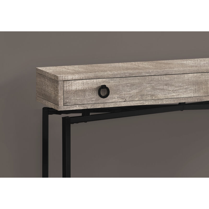 Monarch Specialties I 3455 Accent Table, Console, Entryway, Narrow, Sofa, Storage Drawer, Living Room, Bedroom, Metal, Laminate, Beige, Black, Contemporary, Modern