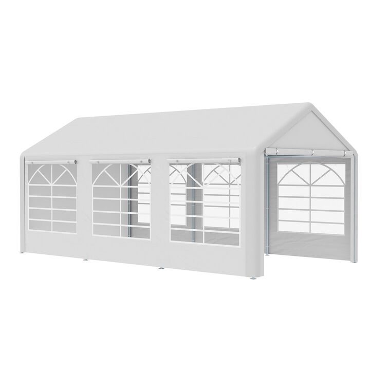 10' x 20' Gazebo Canopy, Carport & Party Tent with 4 Removable Side Walls