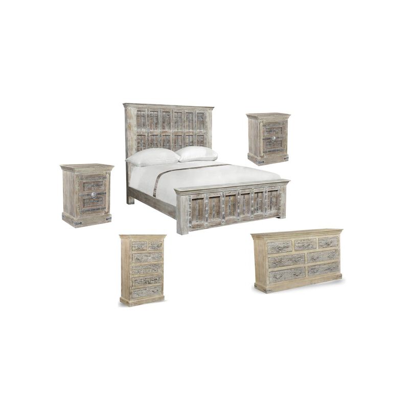 Taran Designs Callan Solid Wood King Panel Bed