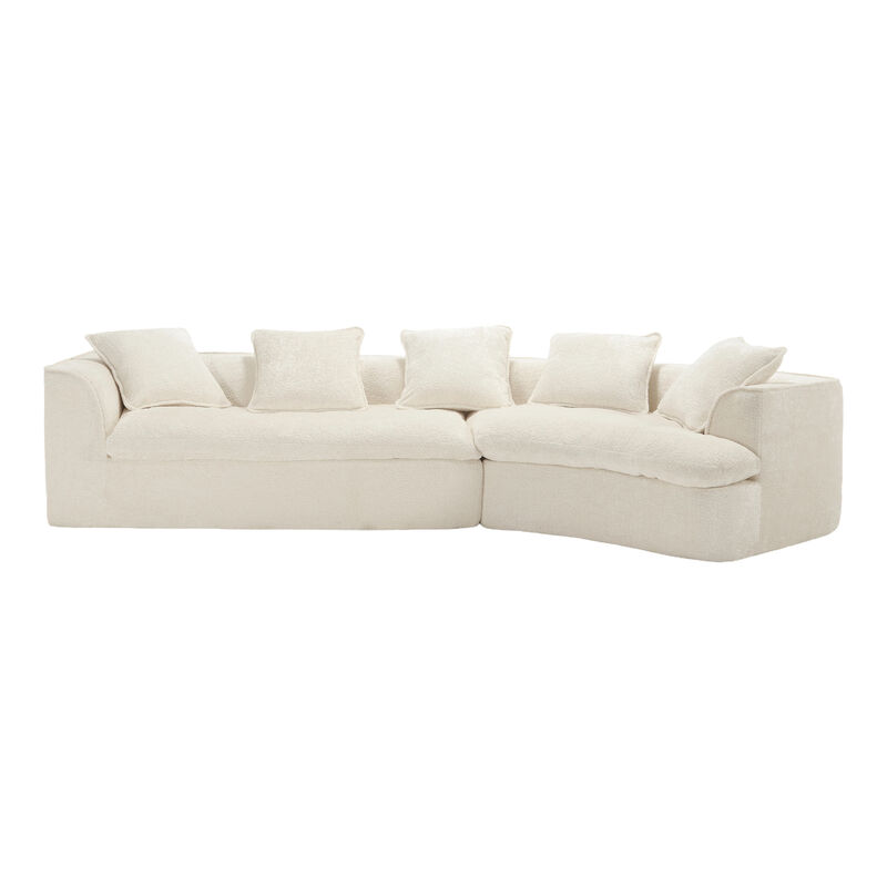 Merax 3-Seater Boucle Sofa with 5 Pillows