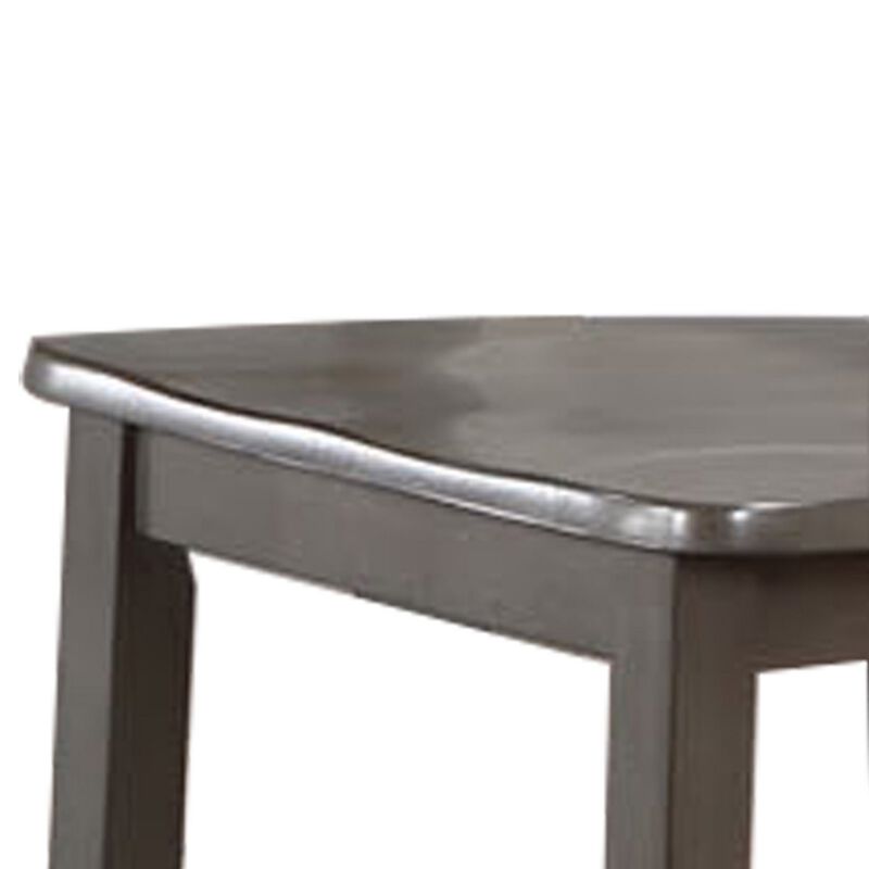 Kate 22 Inch Dining Side Chair Set of 2, Wood, Slatted Backrest, Brown - Benzara