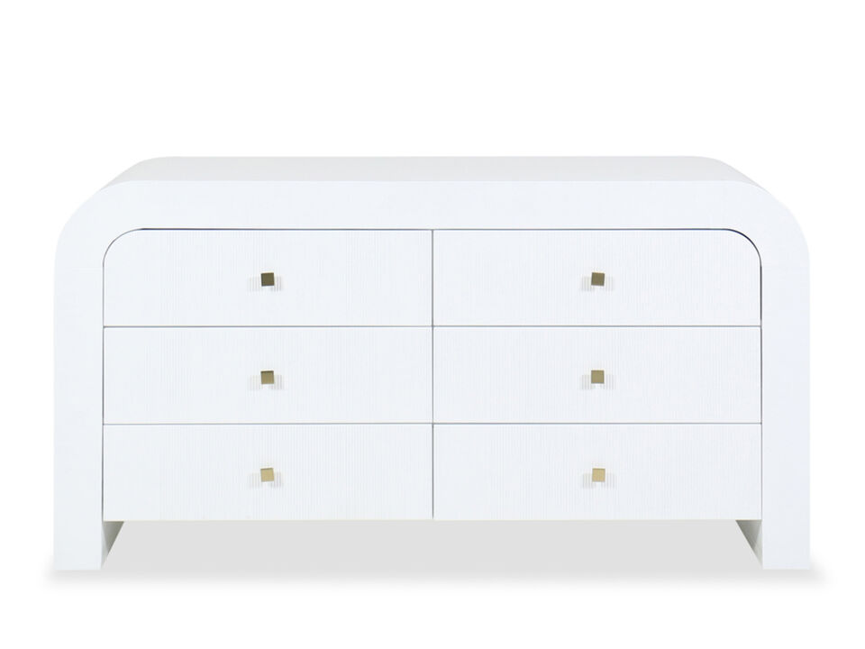 Hump 6 Drawer White Dresser