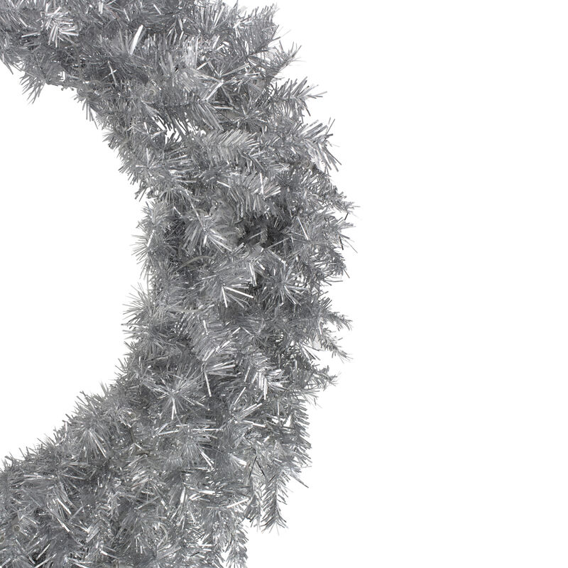36" Silver Tinsel Artificial Christmas Wreath  Unlit