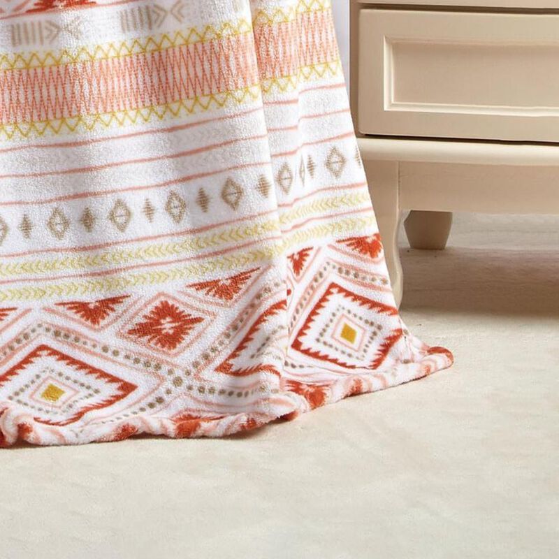 Plazatex Nayati Micro plush Decorative All Season Multi Color 50" X 70" Throw Blanket