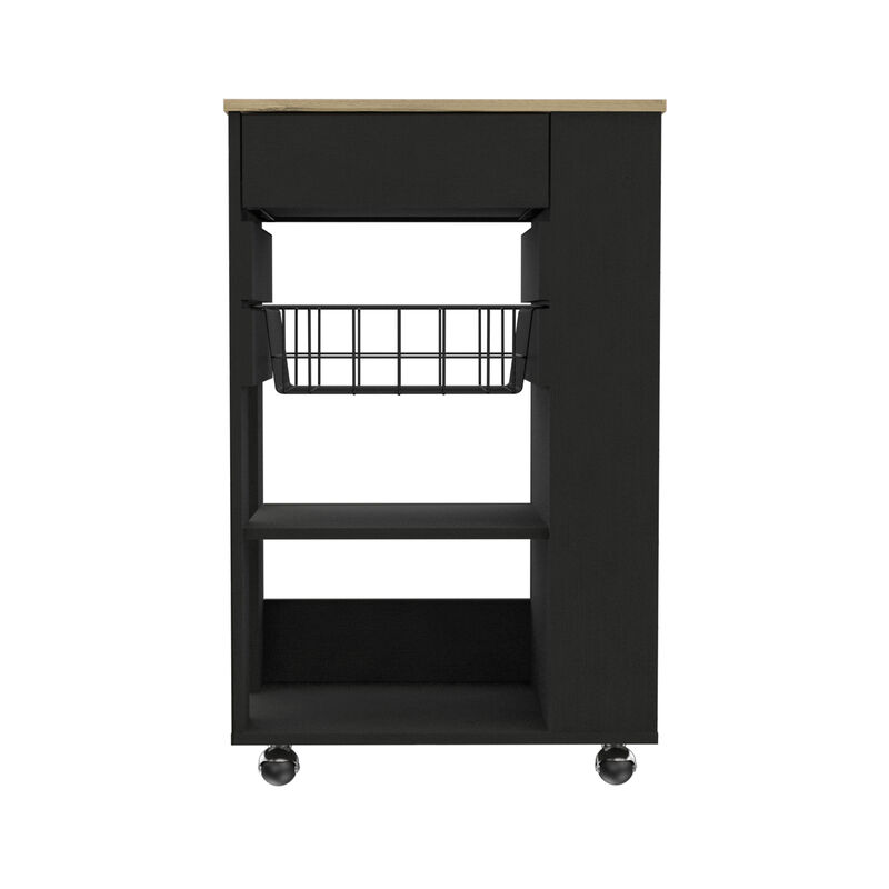 Streamdale Prospect 5-Shelf 1-Drawer Kitchen Cart Wengue And Light Oak