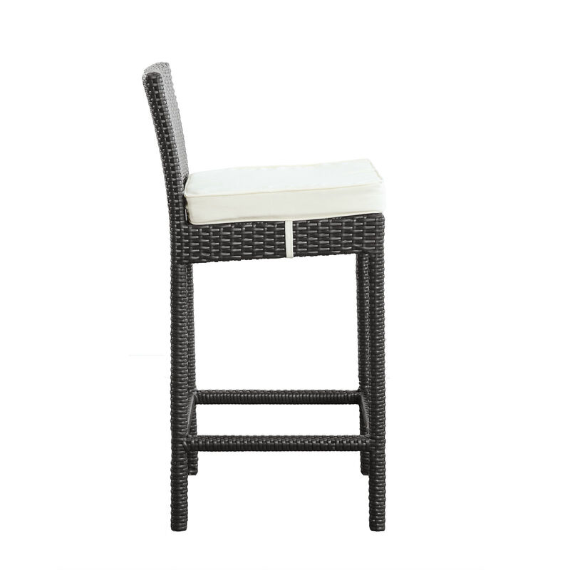 White Lift Bar Stool Outdoor Patio Set of 2