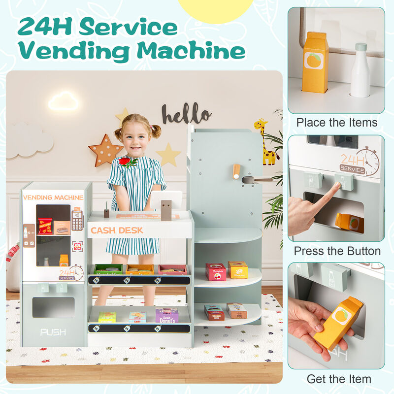 Kids Grocery Store Playset Pretend Play Supermarket Toy for Creative Fun