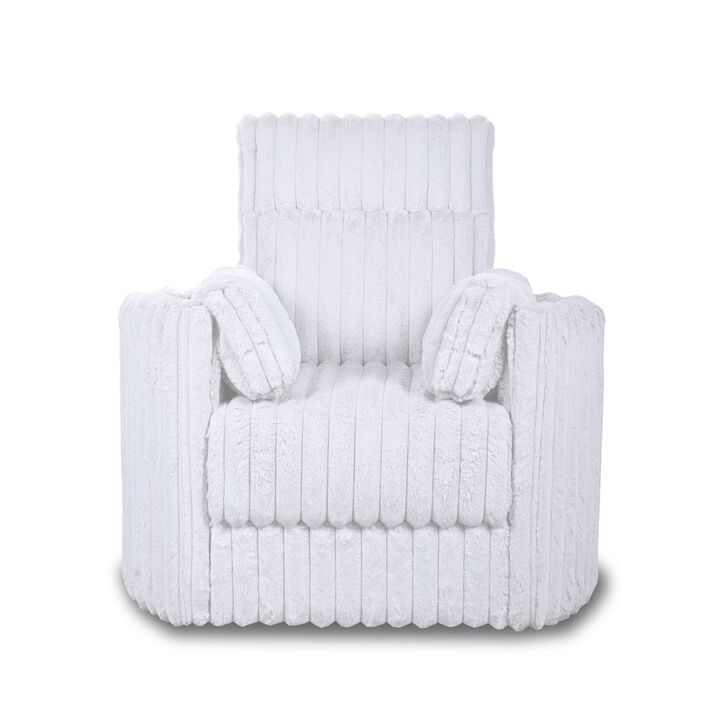 New Classic Furniture Embrace Fabric Swivel Accent Chair, White