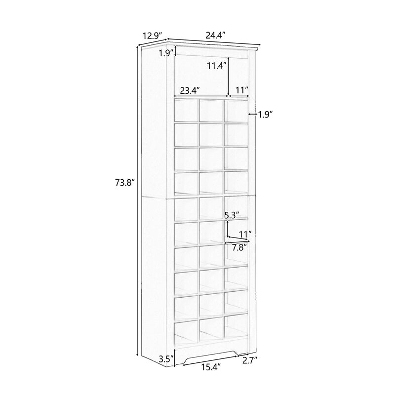 Merax Contemporary Cubby Console  Shoe Cabinet