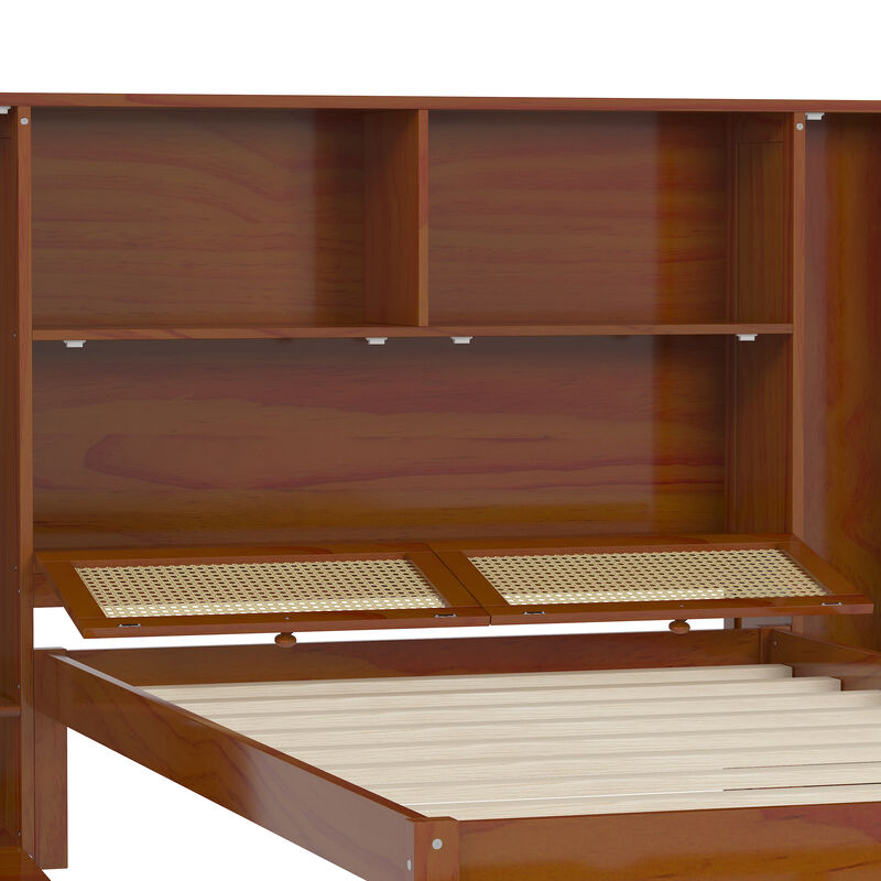 Merax Wooden Platform Bed with Storage Headboard