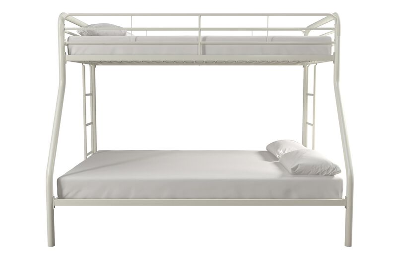 Atwater Living Cassia Twin over Full Metal Bunk Bed with Two Ladders and Safety Railings