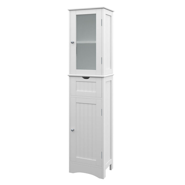 Tall Floor Storage Cabinet with 2 Doors and 1 Drawer for Bathroom Tall Floor Storage Cabinet with 2 Doors and 1 Drawer for Bathroom
