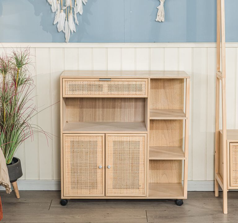 Solid Wood Serving Cart