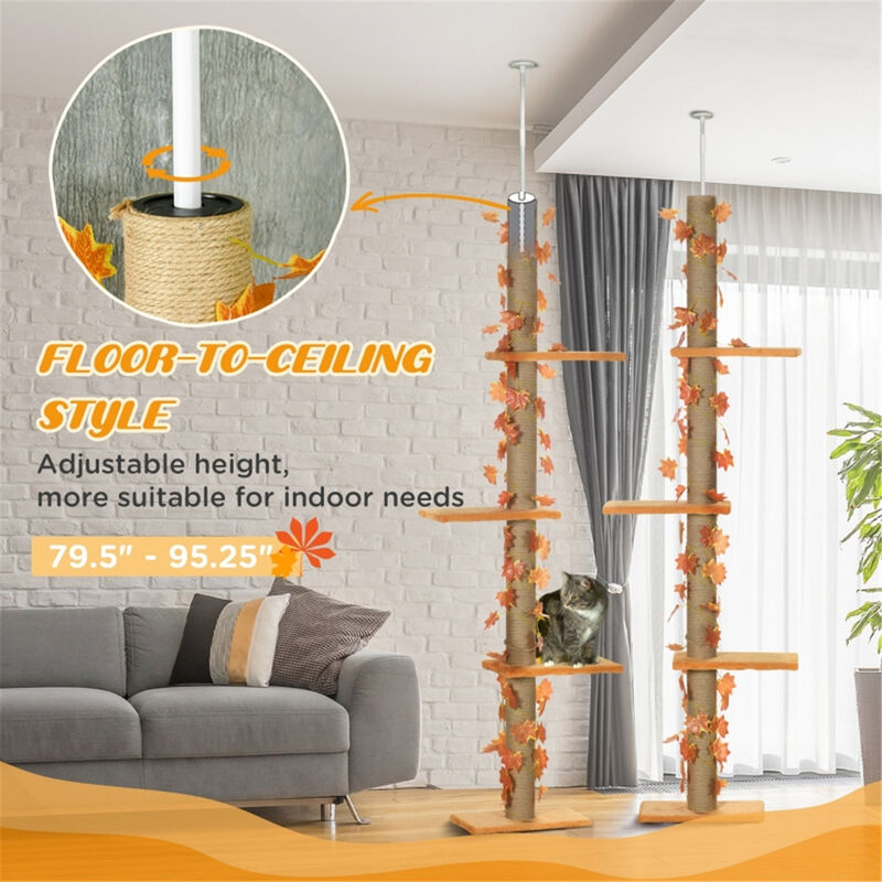 Compact Multi-Level Cat Tree with Scratching Posts, Perches, and Cozy Hideaways for Cats