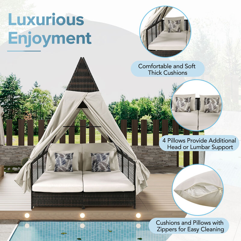 Merax  Outdoor Daybed Patio Lounge Bed