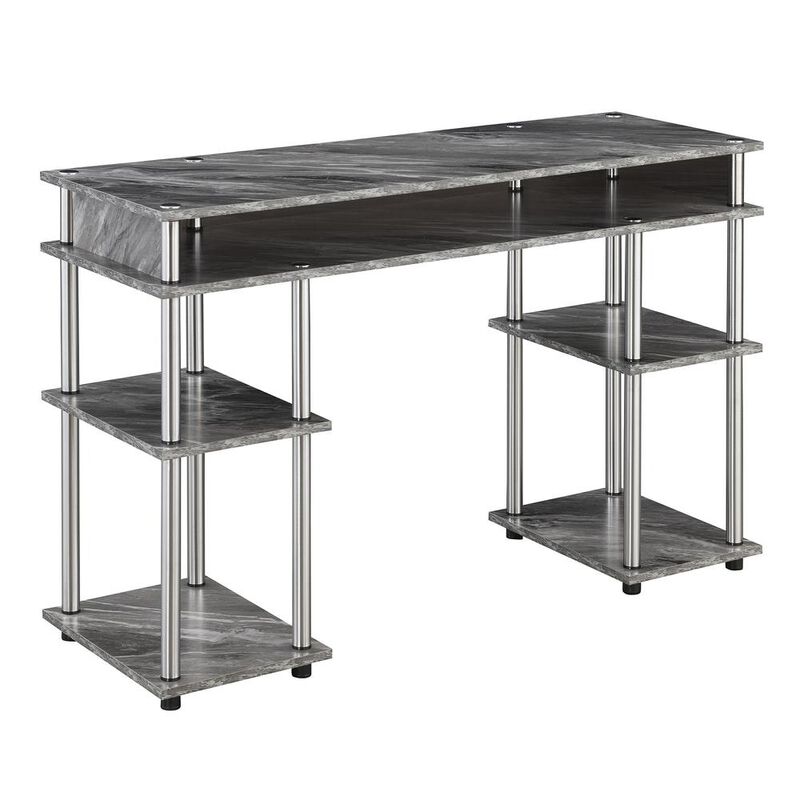 Convenience Concepts Designs2Go No Tools Student Desk, Gray Marble