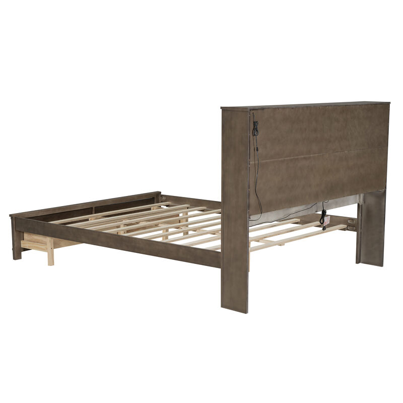 Merax LED Platform Bed with Headboard and USB