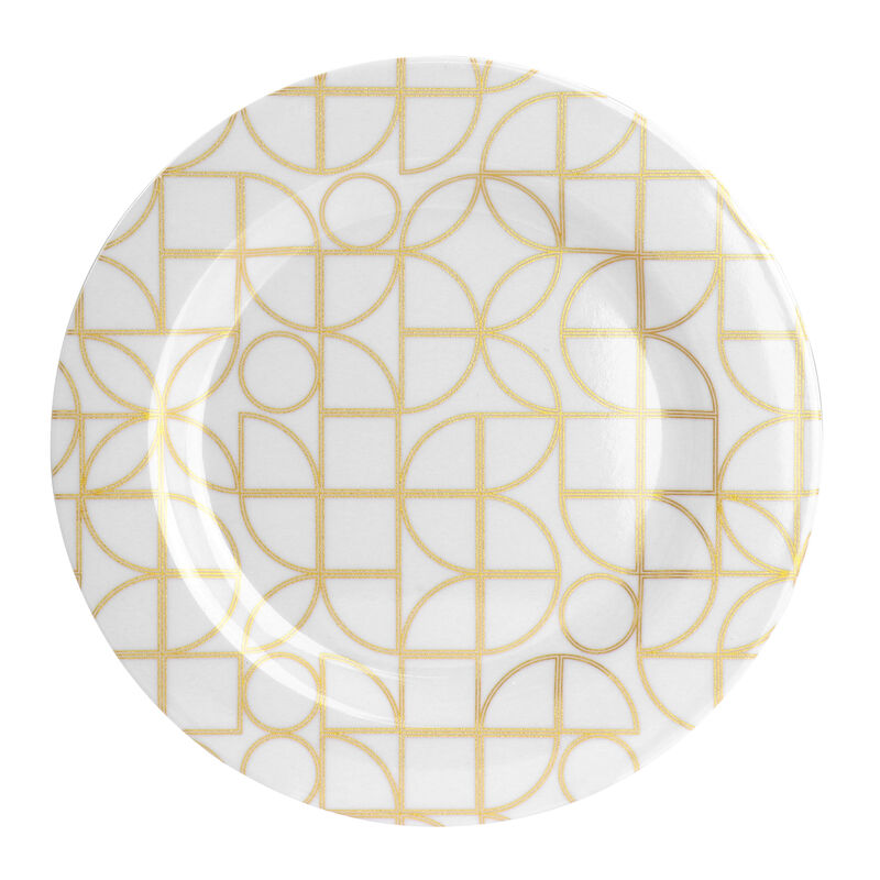 Laurie Gates California Designs Summer Bloom 12 Piece Melamine Dinnerware Set in Gold