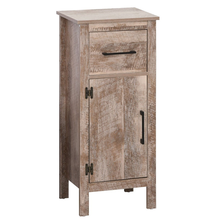 Wooden Bathroom Cabinet: Freestanding Floor Storage with Drawer, Shelf for Entryway