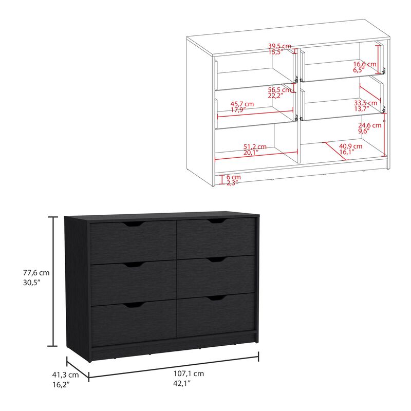 Stockley 3 Piece Bedroom Set, Nightstand + Dresser + Dresser, Black