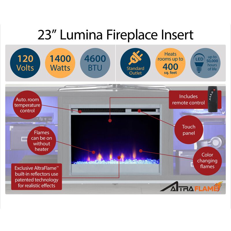 Ameriwood Home Lumina Fireplace TV Stand for TVs up to 48"