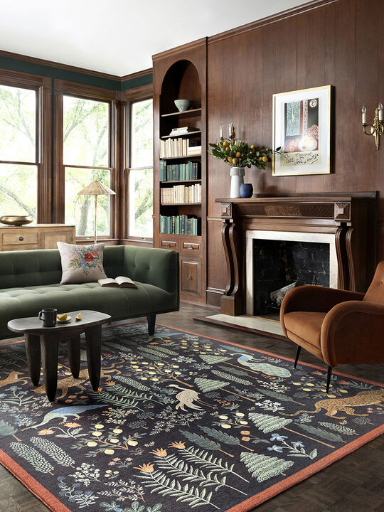 Menagerie MEN01 Black 18" x 18" Sample Rug