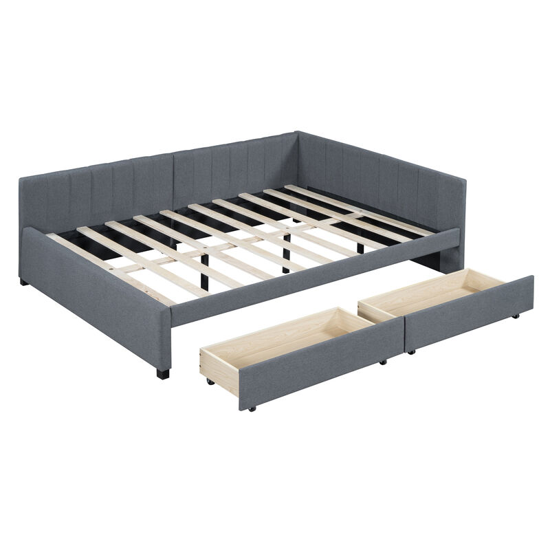 Merax Upholstered Daybed with 2 Storage Drawers