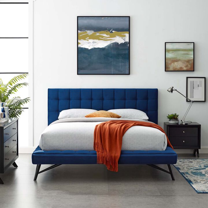 Modway - Julia Queen Biscuit Tufted Performance Velvet Platform Bed